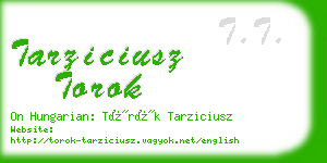 tarziciusz torok business card